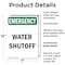 Signmission Water Shutoff, 7 in W x Rectangle, Plastic OS-2PACK-EM-P-710-V-10471 - alternate 3